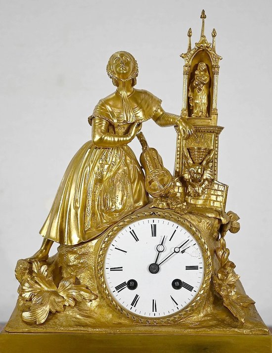 Pendule en bronze doré, époque Napoléon III – Milieu XIXe