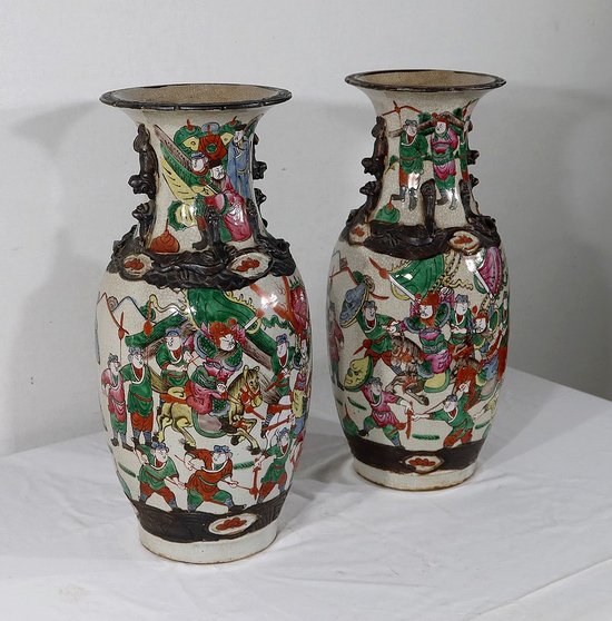 Pair of Nanjing Porcelain Vases, China - Late 19th century