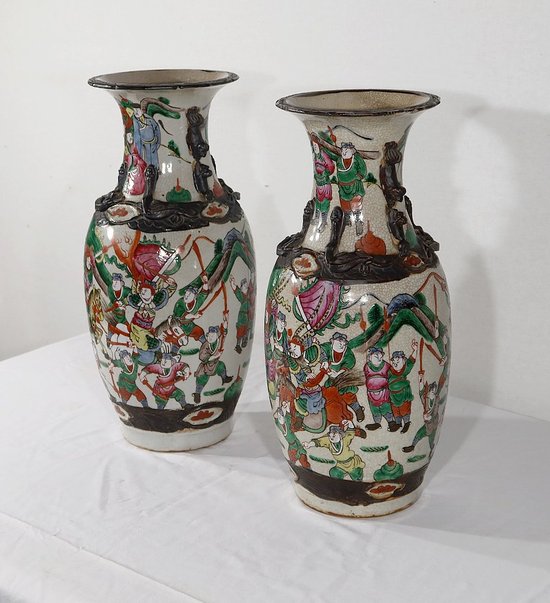 Pair of Nanjing Porcelain Vases, China - Late 19th century