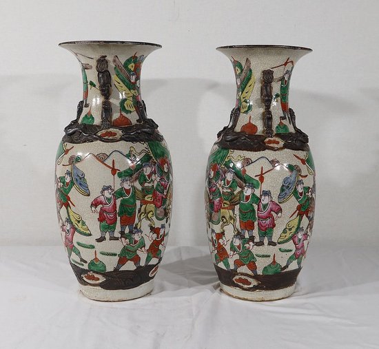 Pair of Nanjing Porcelain Vases, China - Late 19th century