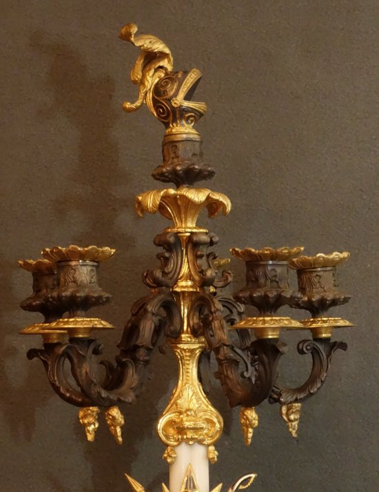 Paire De Girandoles Aux Trophées 1820