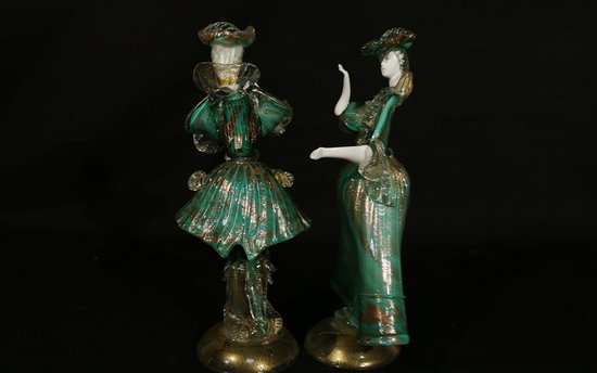 Pair of Murano glass characters