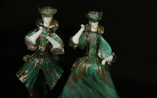 Pair of Murano glass characters