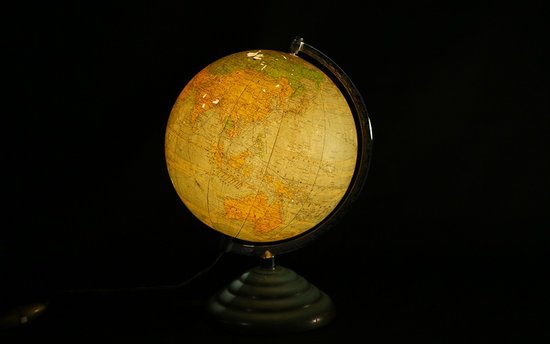 Luminous globe Glass and paper Circa 1950