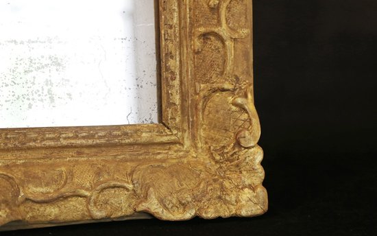 Miroir en bois doré Louis XIV