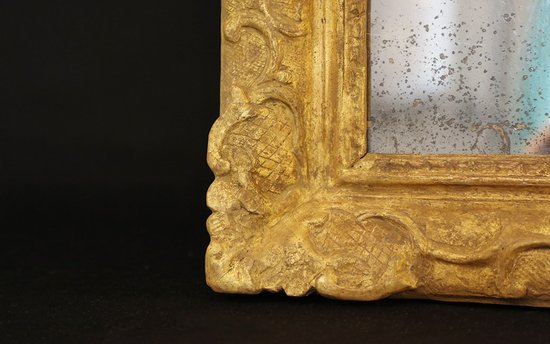 Miroir en bois doré Louis XIV