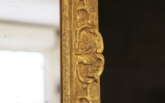 Miroir en bois doré Louis XIV