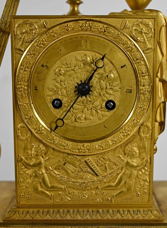 Clock in gilded bronze, stamped " Leroy Palais Royal ", Empire period - Early 19th century