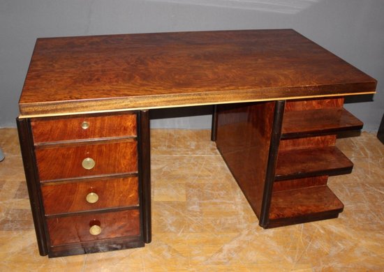 Art Deco period flat desk in rosewood circa 1930