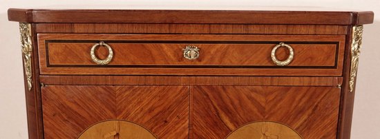 Petit Meuble d’entre-deux en bois précieux, style Transition Louis XV / Louis XVI – Début XXe