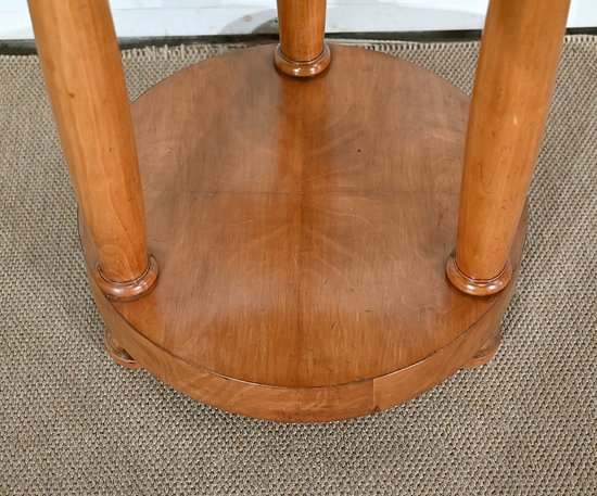 Pair of small cherry wood pedestal tables, Empire style - Mid 20th century