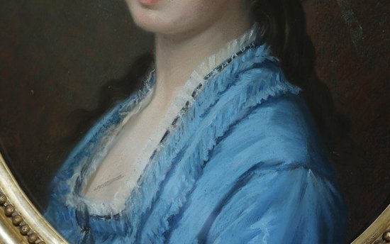 Pastell, Porträt Frau De Beck Von Marcellin De Groiseilliez