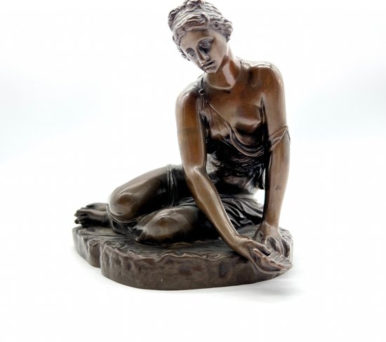 Bronze Aphrodite Nymphe mit Muschel Signatur Gießer Barbedienne