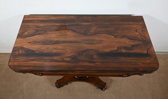 Rosewood veneer console table, England - 1850