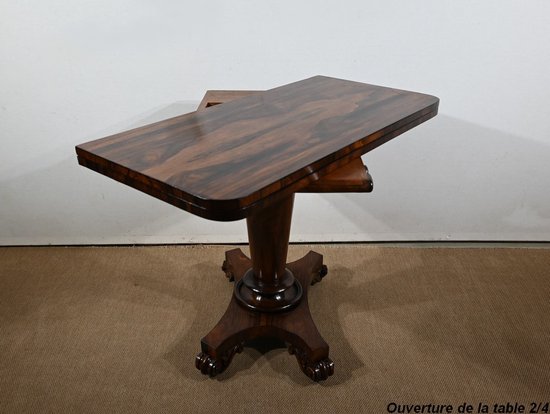 Rosewood veneer console table, England - 1850