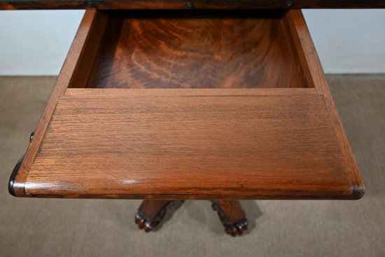 Rosewood veneer console table, England - 1850