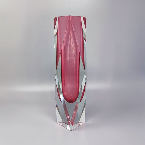 1960 Amazing Pink Vase By Flavio Poli for Seguso. Made in Italy