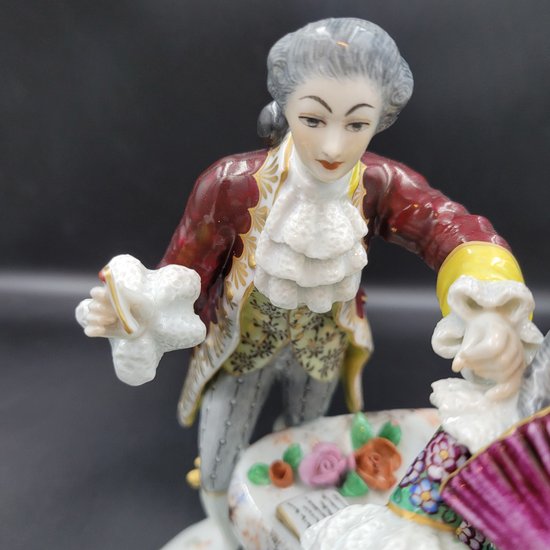 SAMSON Biscuit porcelain Height 25 cm Napoleon Lovers Trio 3 French Victorian Capodimonté