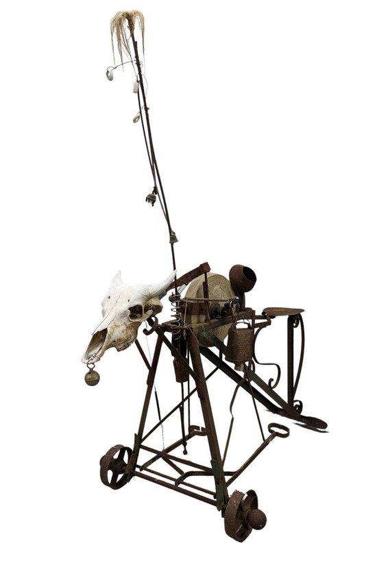 Kinetic And Automated Metal Sculpture By Michel Haillard