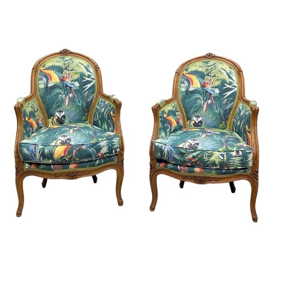 Pair Of Bergeres Louis XVI Style 1900