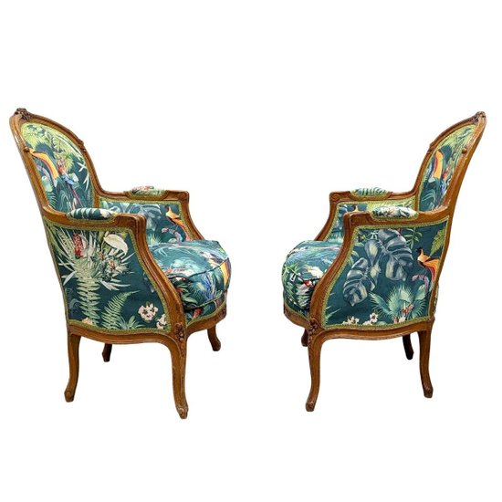 Pair Of Bergeres Louis XVI Style 1900