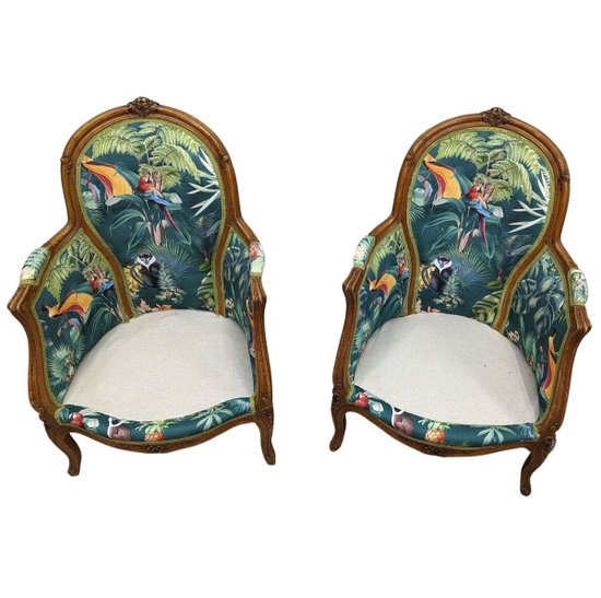 Pair Of Bergeres Louis XVI Style 1900