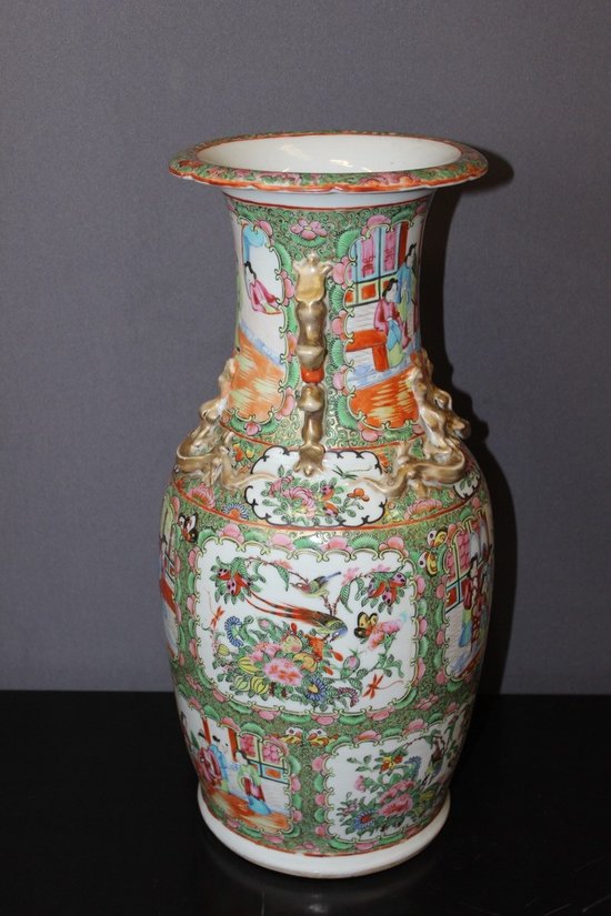 Paire de vases de Canton , Chine fin XIX