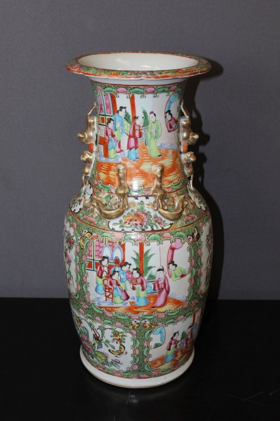 Paire de vases de Canton , Chine fin XIX