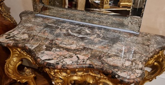 Large Gilded Wooden Console Napoleon III