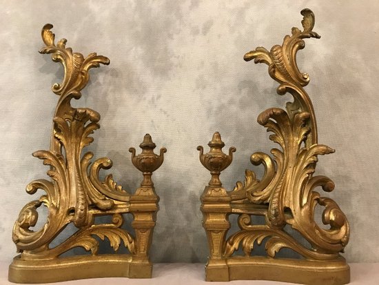 19th Century Louis XV Style Gilt Bronze Fireplace Decor