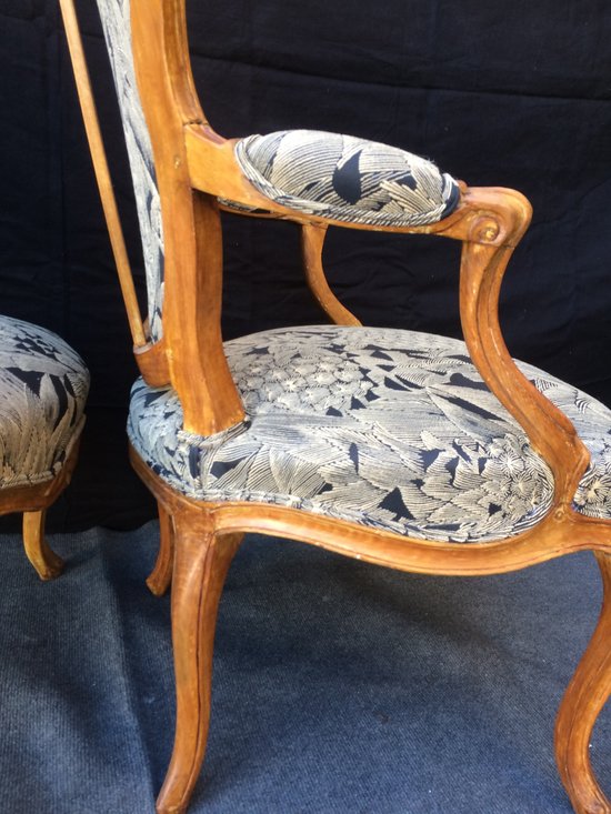 Two 18th century Louis XV armchairs