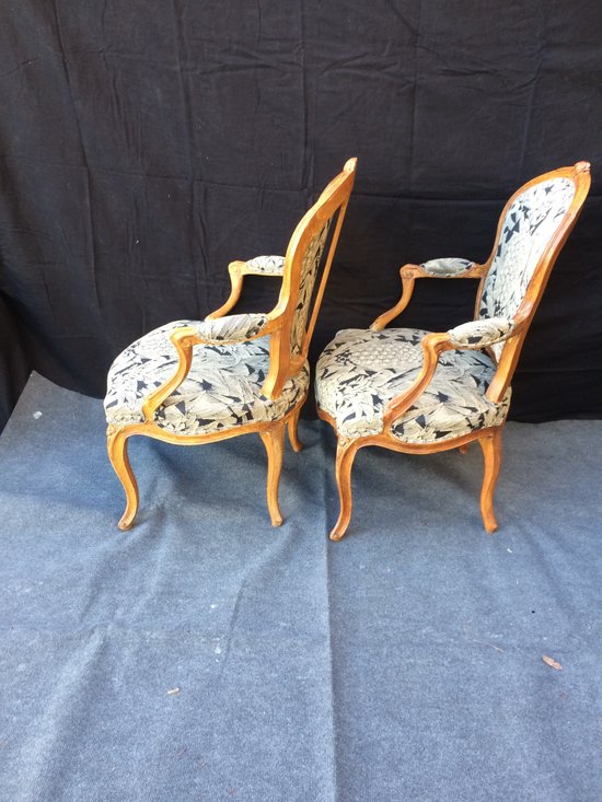 Two 18th century Louis XV armchairs