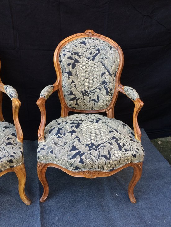 Two 18th century Louis XV armchairs