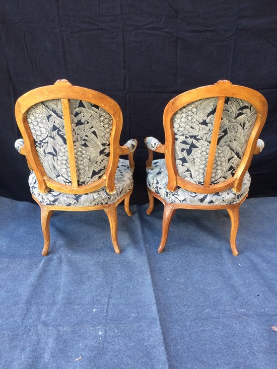 Two 18th century Louis XV armchairs