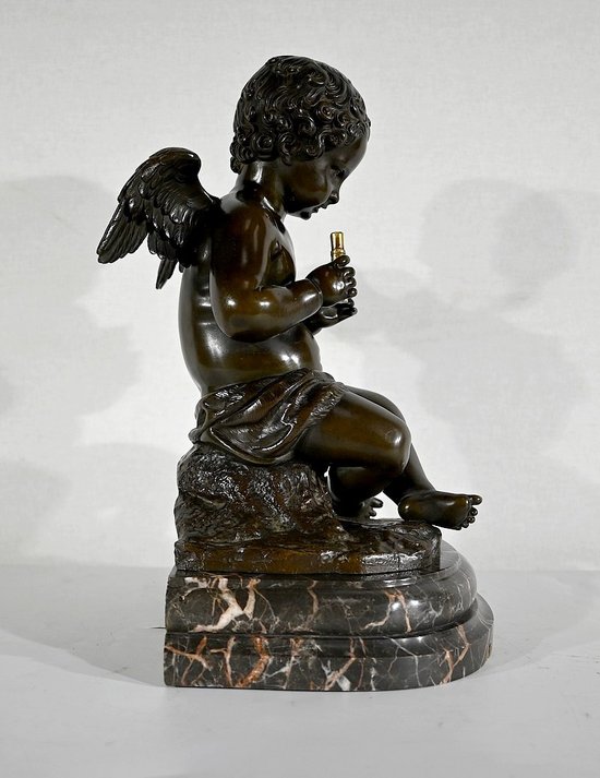 Bronze « Angelot à la Flûte » – Fin XIXe