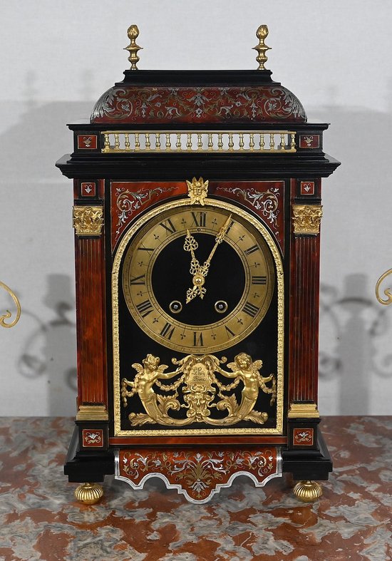 Pendulum in “Boule” Marquetry, known as Religious, by L. Leroy & Cie, Napoleon III period – Mid-19th century