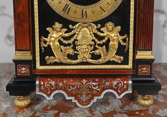 Pendulum in “Boule” Marquetry, known as Religious, by L. Leroy & Cie, Napoleon III period – Mid-19th century