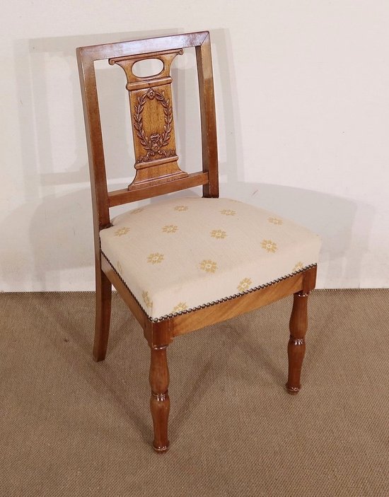 Pair of Solid Mahogany Chairs, Restoration Period - Early 19th Century