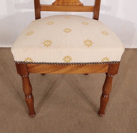 Pair of Solid Mahogany Chairs, Restoration Period - Early 19th Century