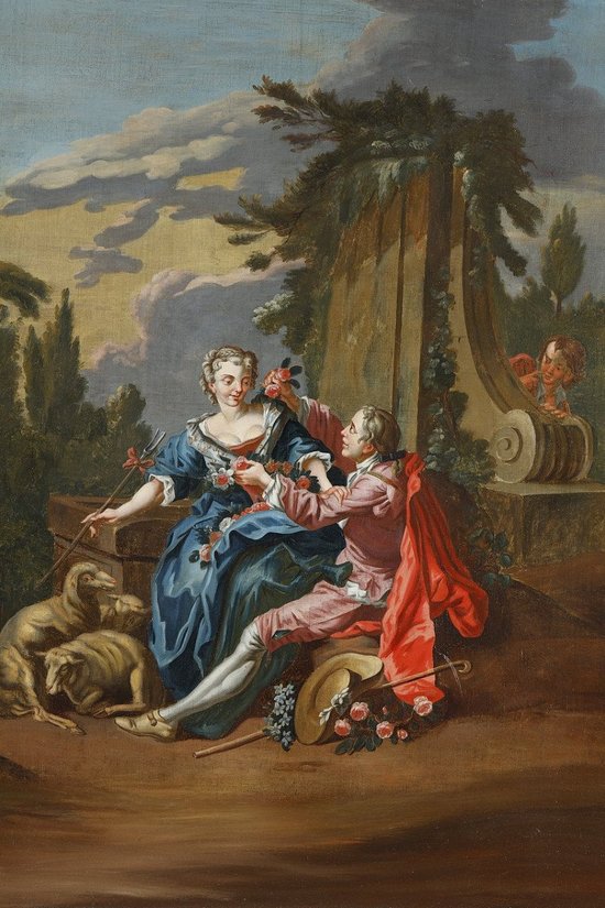 "the Gallant Shepherd" After François Boucher, 19th Century Period