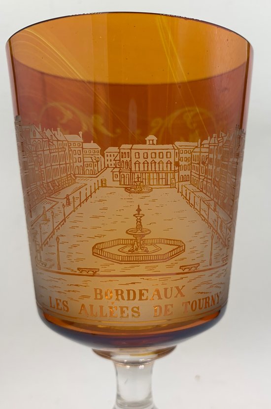 Engraved crystal glass - Bordeaux Les allées de Tourny