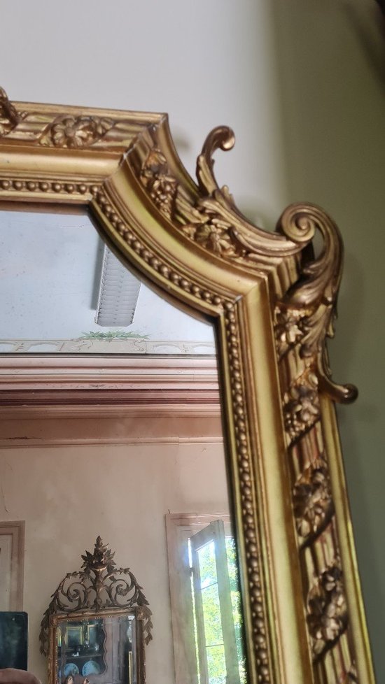 Grande specchio in legno dorato Napoleone III