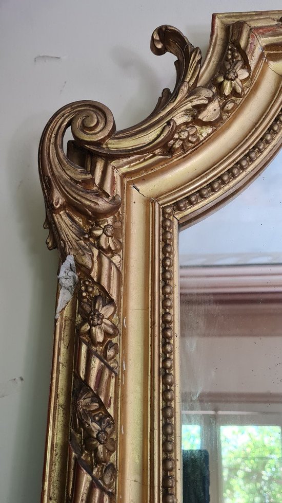 Grande specchio in legno dorato Napoleone III