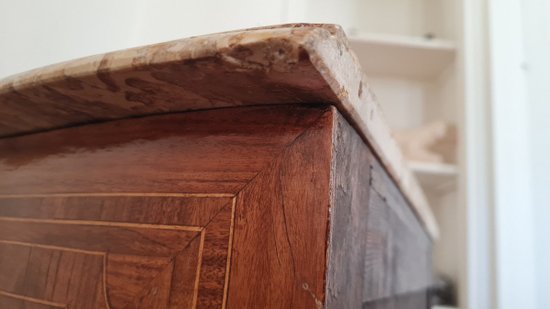 Small Chest Of Drawers In Marquetry Regency Style