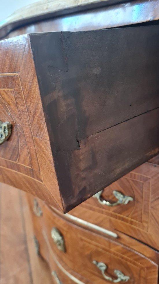 Small Chest Of Drawers In Marquetry Regency Style