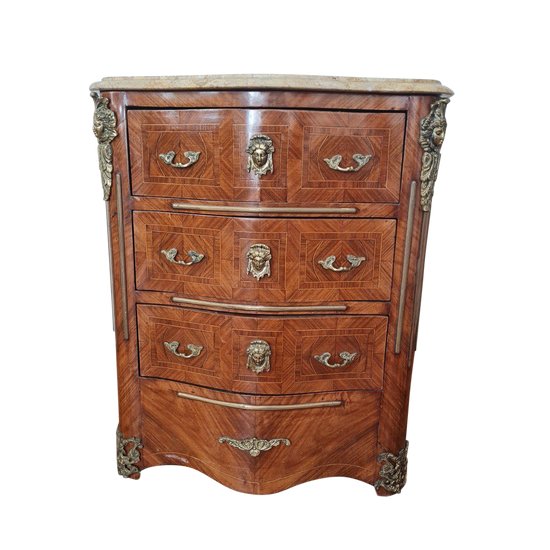 Small Chest Of Drawers In Marquetry Regency Style