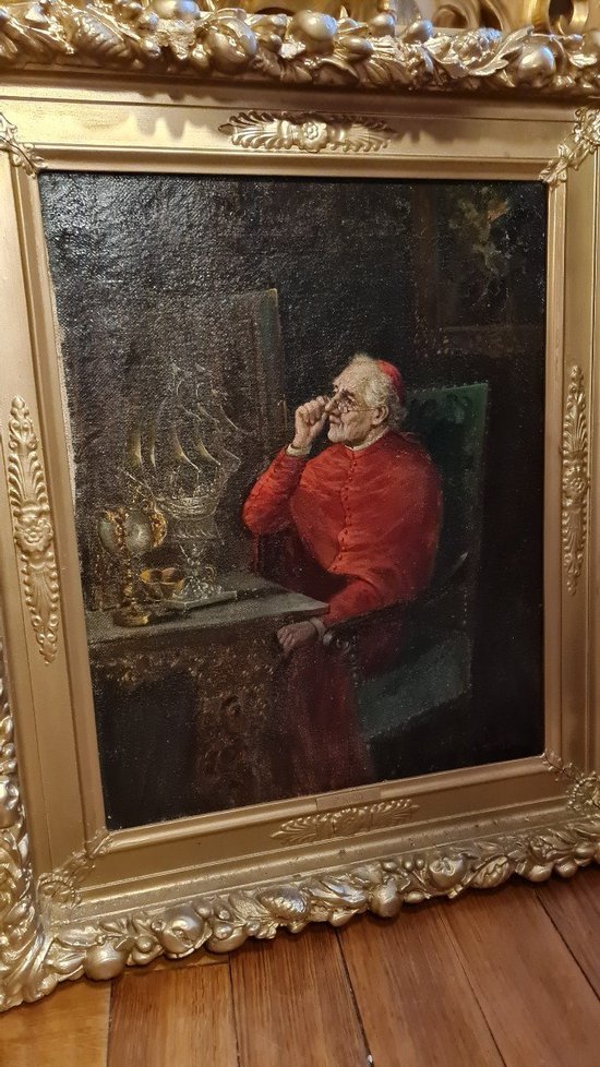 P.kuhn, Religious Painting Representing A Cardinal