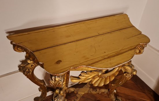 Gilded Wood Console, XIXth century