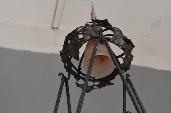 Lampadario da soffitto in ferro battuto con uva Art Déco 1930 Vasque Schneider