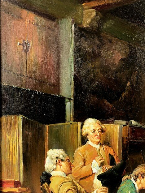 Oil on canvas, The painter's studio, 20th century